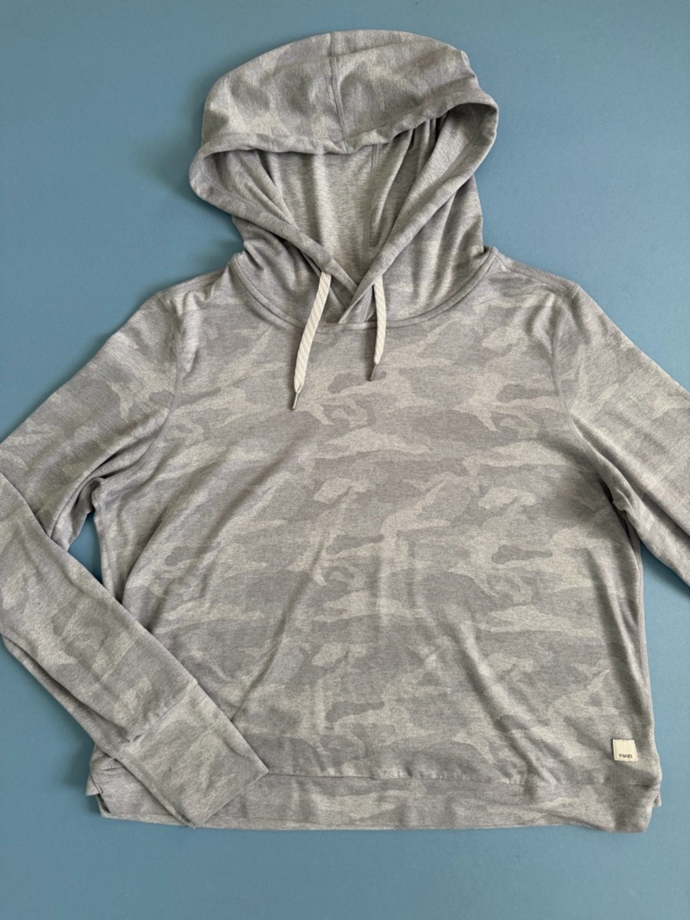 Vuori Halo Essential Hoodie Pale Heather Camo Sweatshirt - Picture 5 of 7